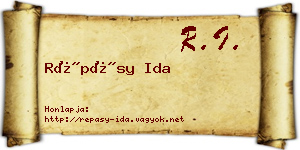 Répásy Ida névjegykártya